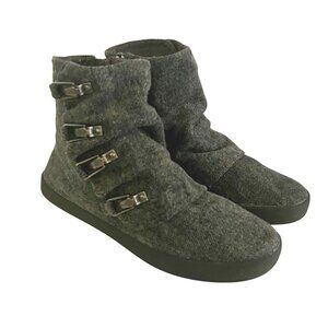 Blowfish Malibu Chippy Slouch Gray Herringbone Boots Academia Size 9